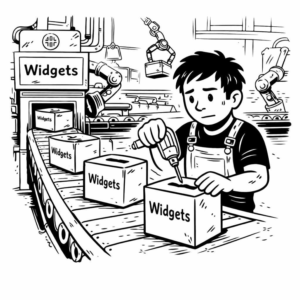 Picture of factory worker, desk clerk, garbage collector etc.